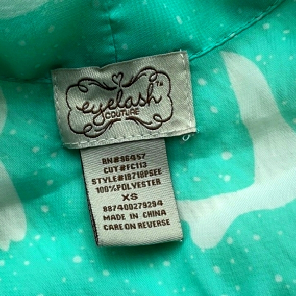 Eyelash Couture Hummingbird Sheer Blouse Top Shirt - Picture 8 of 8